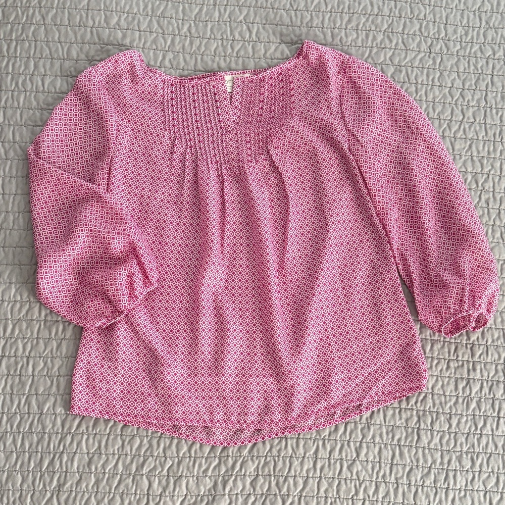 LOFT Geo Patterned Boho Blouse, EUC, XXSP